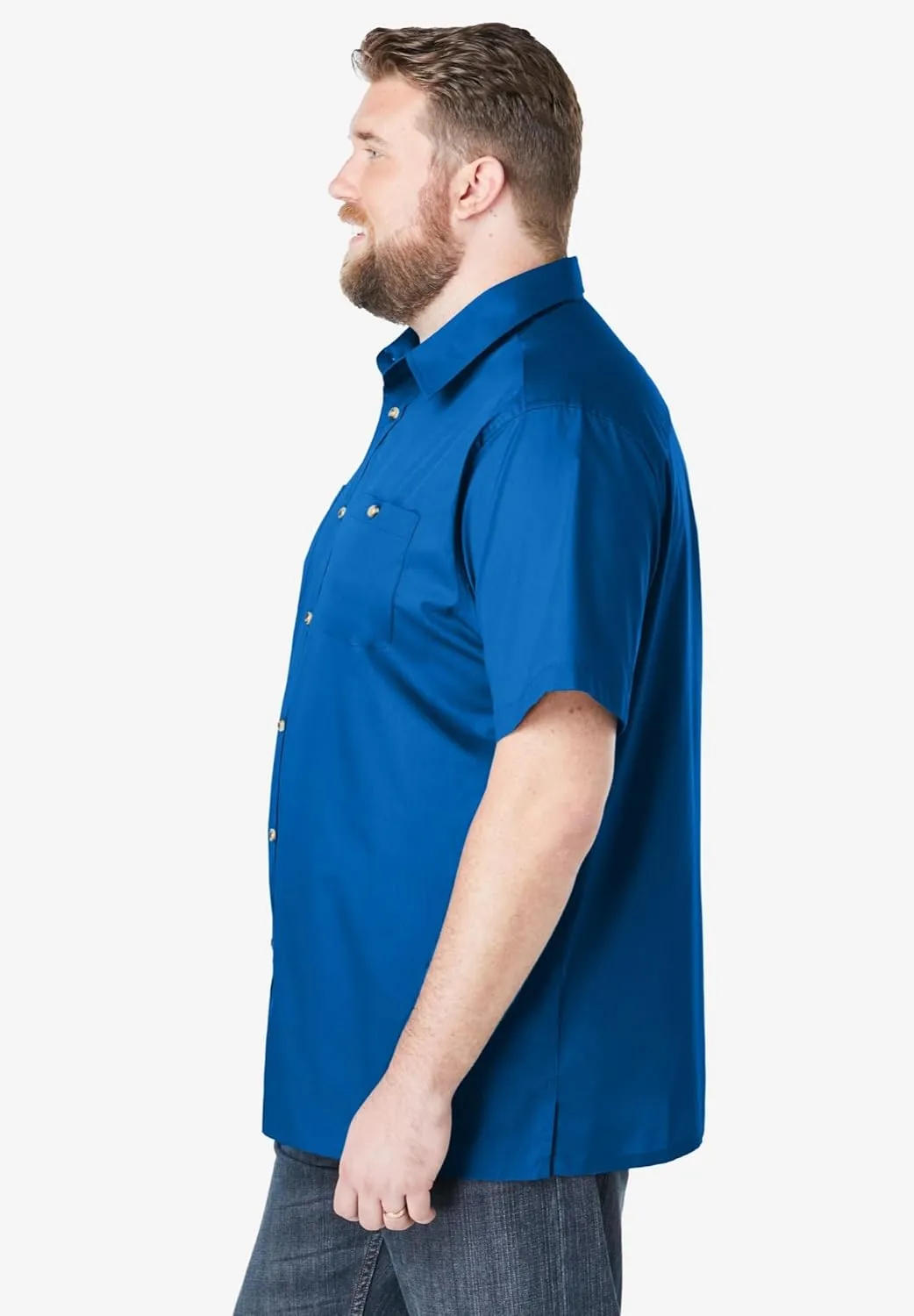 KingSize Men's Big & Tall Short-Sleeve Pocket Sport Shirt