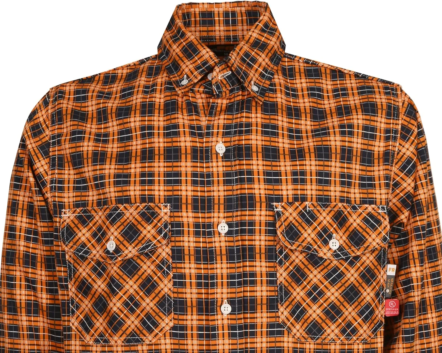 KONRECO FR Shirts for Men 100% Cotton 6.5oz Fire Resistant Lightweight Men's Plaid Work Shirts
