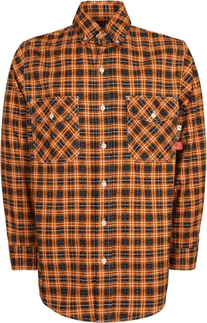 KONRECO FR Shirts for Men 100% Cotton 6.5oz Fire Resistant Lightweight Men's Plaid Work Shirts