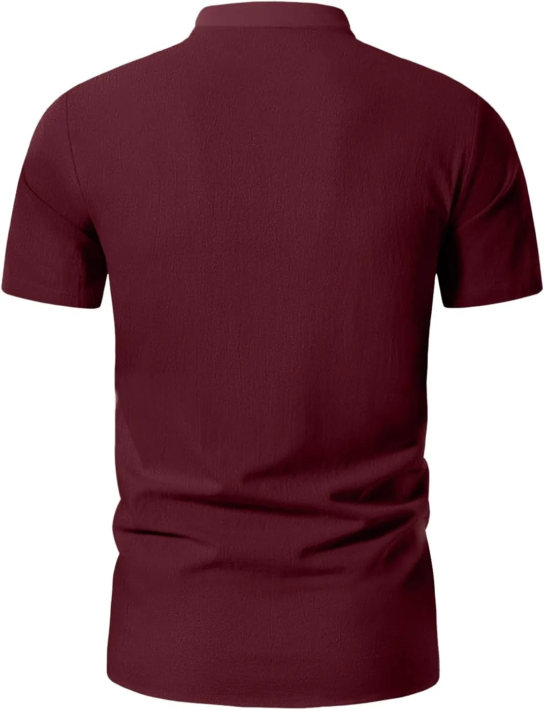 KUYIGO Men's Cotton Linen Shirt Pirate Vintage Short Sleeve Lace Up Renaissance Costume Beach Top
