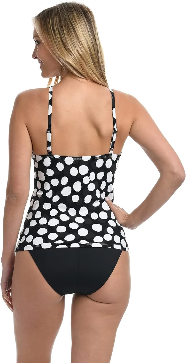 La Blanca Womens High Neck Keyhole Tankini Swimsuit Top