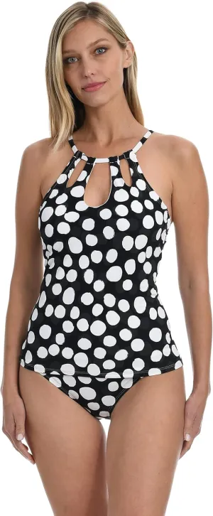 La Blanca Womens High Neck Keyhole Tankini Swimsuit Top