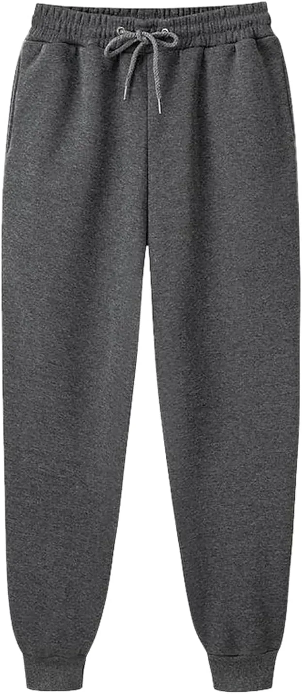 Ladies Solid Color Drawstring Elastic Waist Casual Loose Foot Fleece Sweatpants Pant Suits for Women Plaid Pants Casual