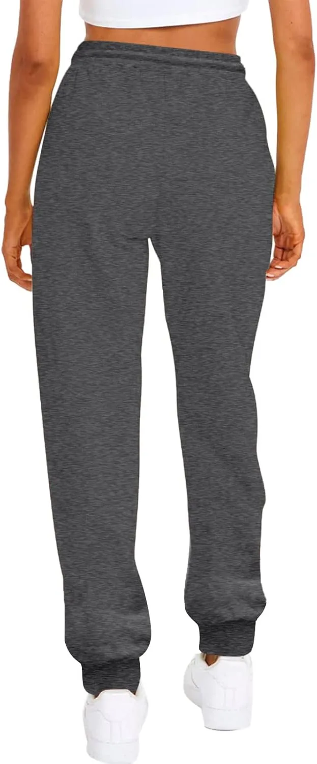 Ladies Solid Color Drawstring Elastic Waist Casual Loose Foot Fleece Sweatpants Pant Suits for Women Plaid Pants Casual
