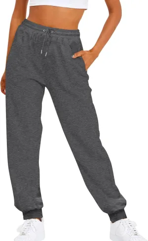 Ladies Solid Color Drawstring Elastic Waist Casual Loose Foot Fleece Sweatpants Pant Suits for Women Plaid Pants Casual