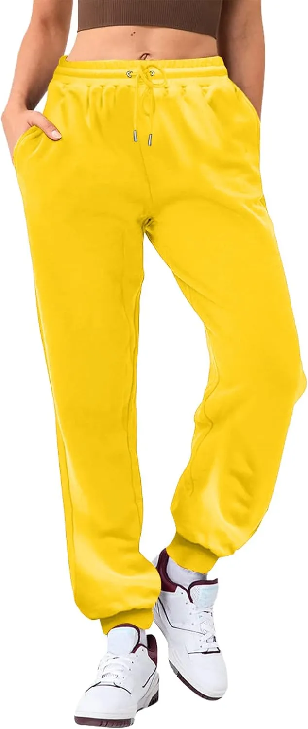 Ladies' Solid Drawstring Elastic Waist Pocket Pants Slacks 2XL Dresses for Women Plus Size