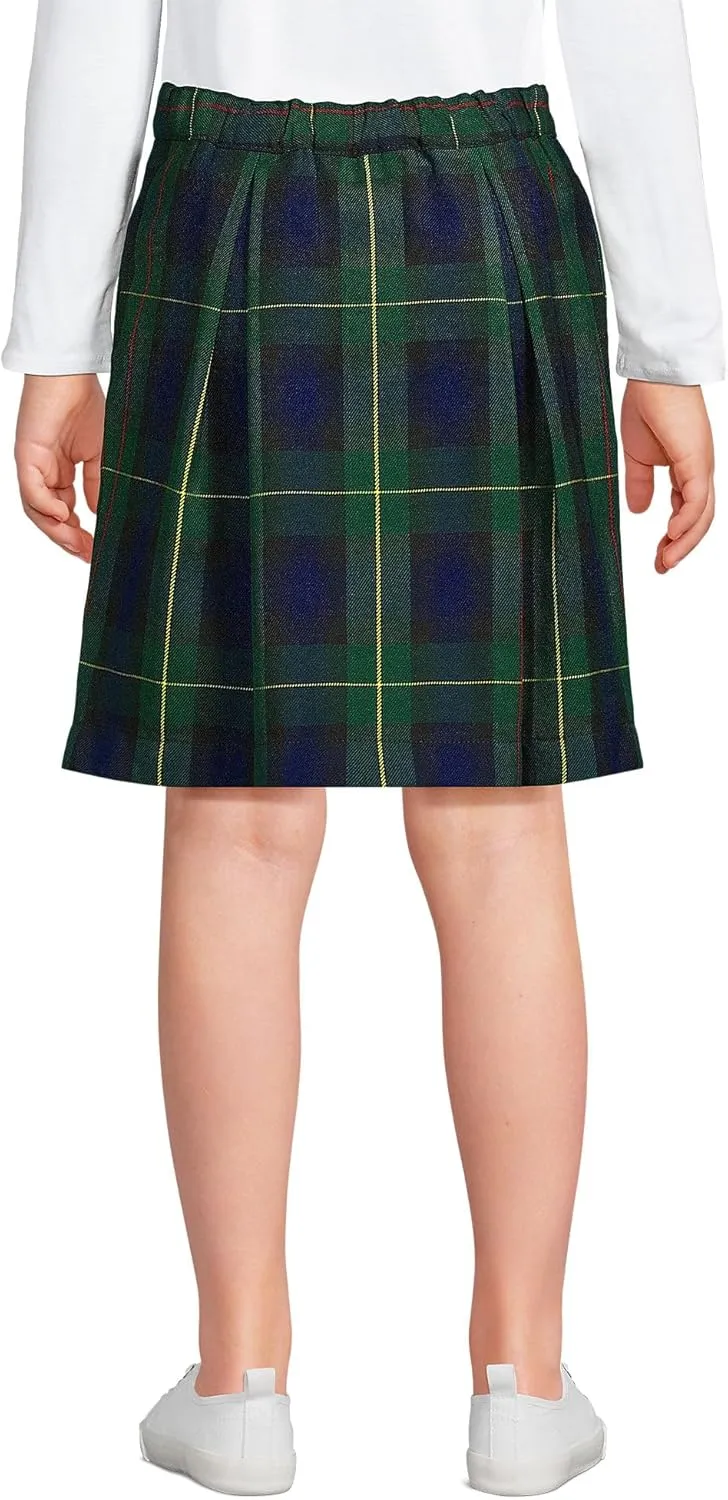Lands' End School Uniform Girls Plaid Skort Top of Knee