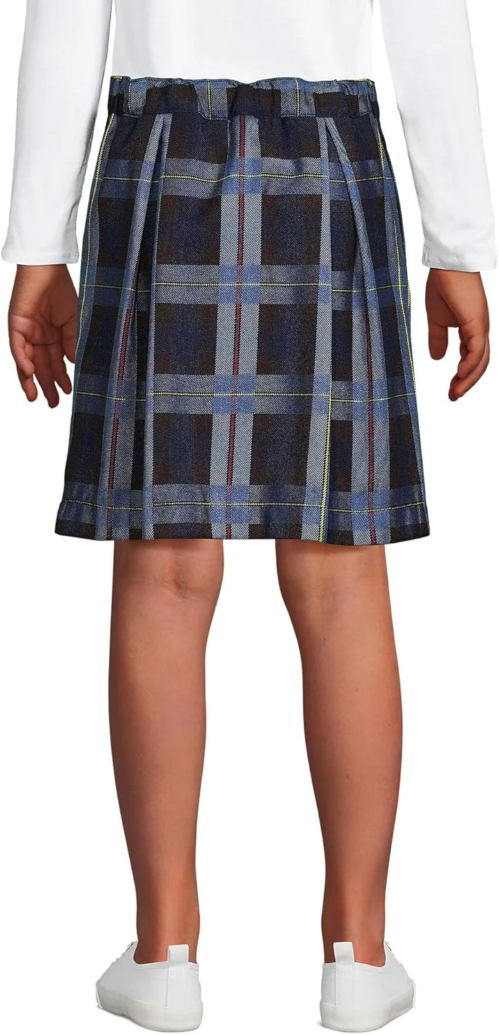 Lands' End School Uniform Girls Plaid Skort Top of Knee