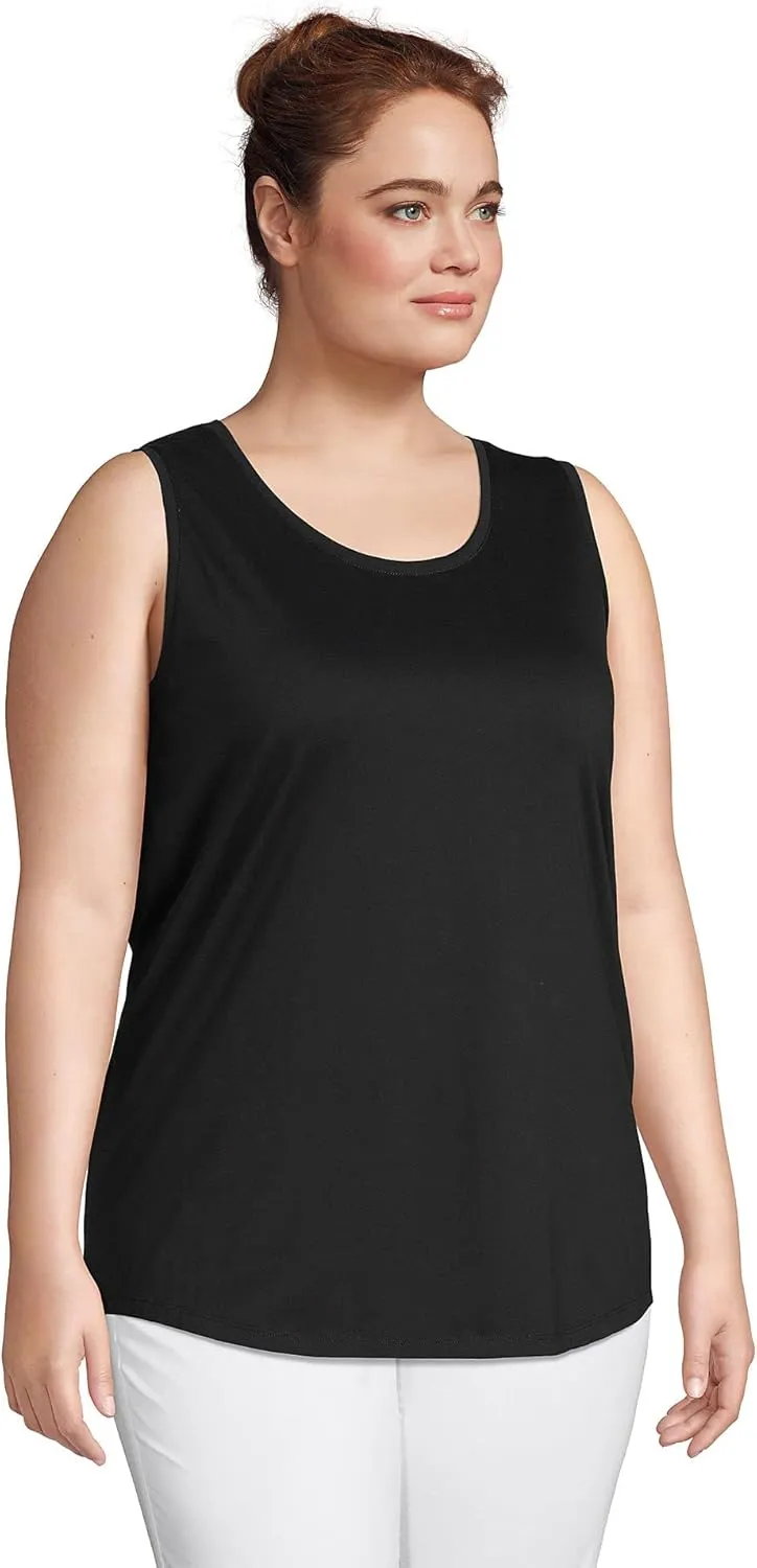 Lands' End Women's American-Grown Supima Cotton Tunic Tank Top