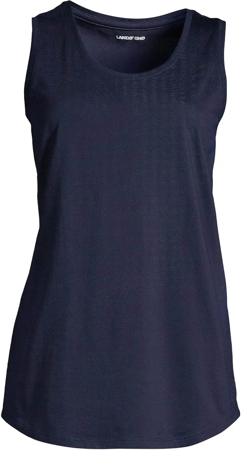 Lands' End Women's American-Grown Supima Cotton Tunic Tank Top