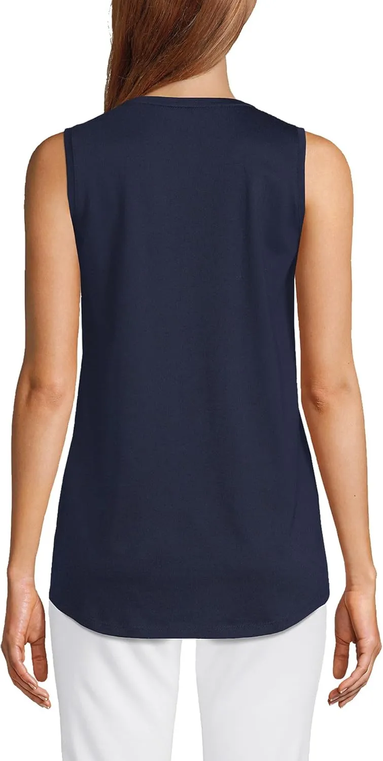 Lands' End Women's American-Grown Supima Cotton Tunic Tank Top