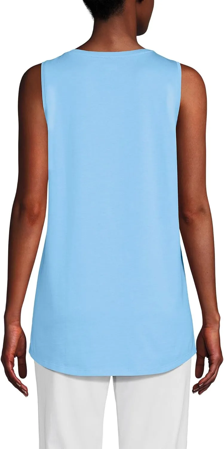 Lands' End Women's American-Grown Supima Cotton Tunic Tank Top