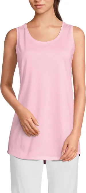 Lands' End Women's American-Grown Supima Cotton Tunic Tank Top