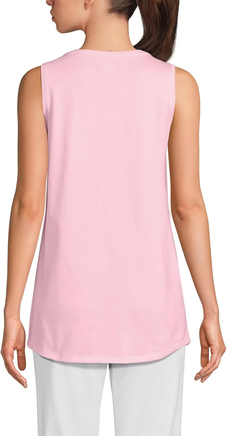 Lands' End Women's American-Grown Supima Cotton Tunic Tank Top