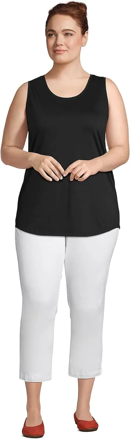 Lands' End Women's American-Grown Supima Cotton Tunic Tank Top