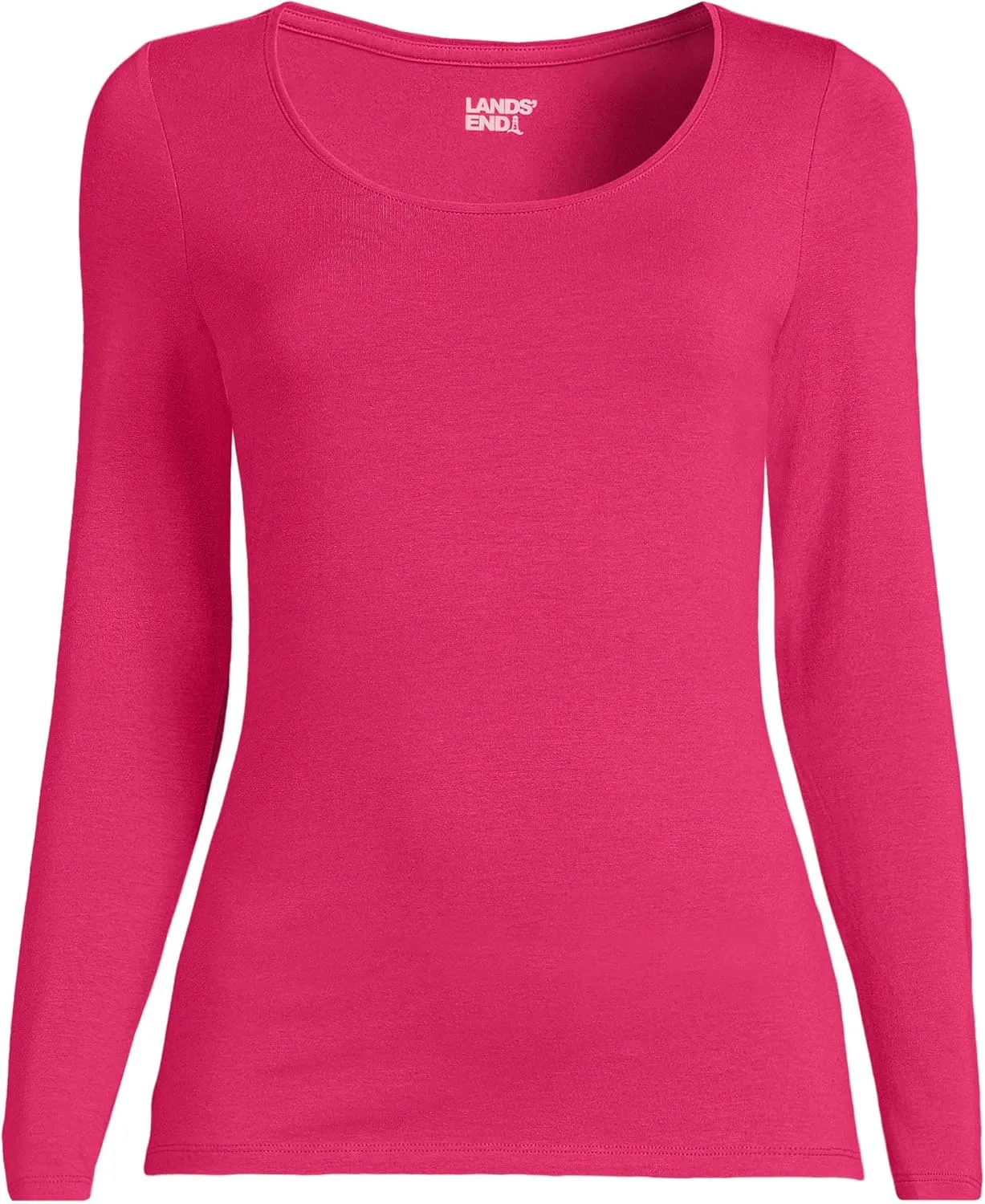 Lands' End Women's Long Sleeve Lightweight Jersey Scoop Neck T-Shirt