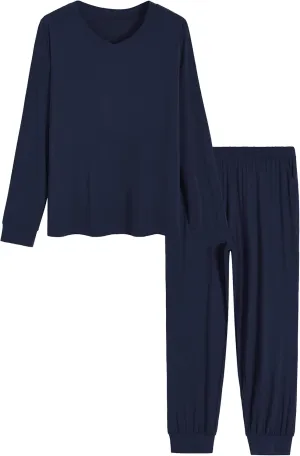 Latuza Women's Viscose Long Sleeves Top Jogger Pants Pajamas Set