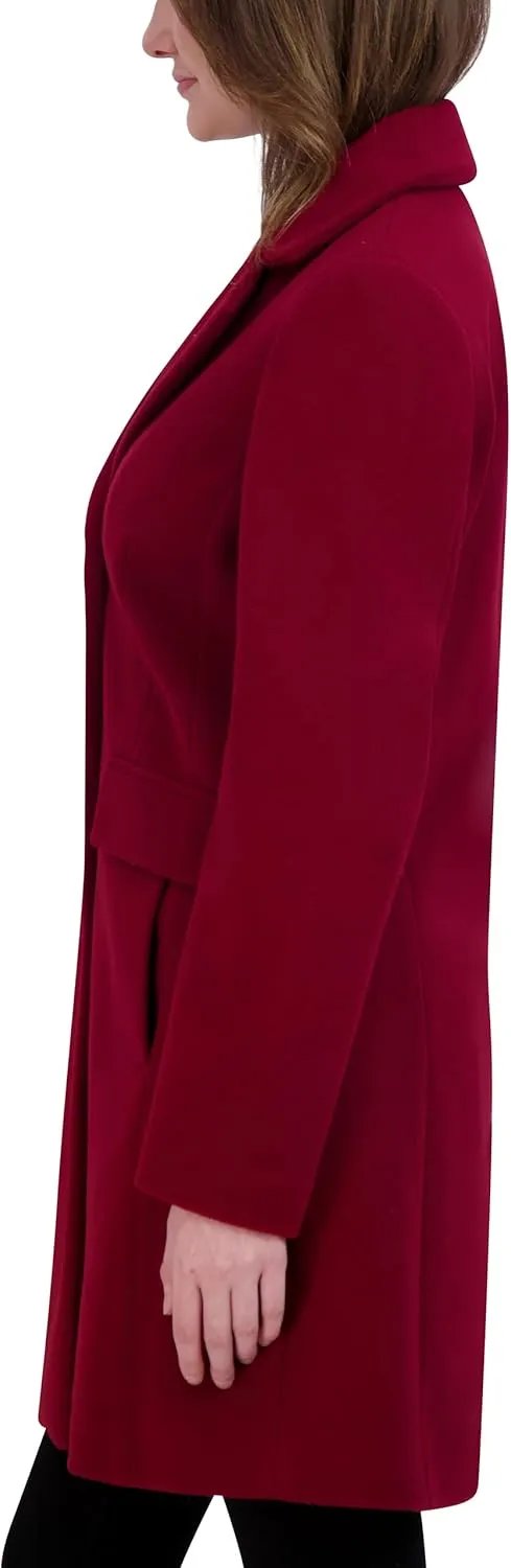 Laundry by Shelli Segal Women's Faux Wool Coat with Notch Collar