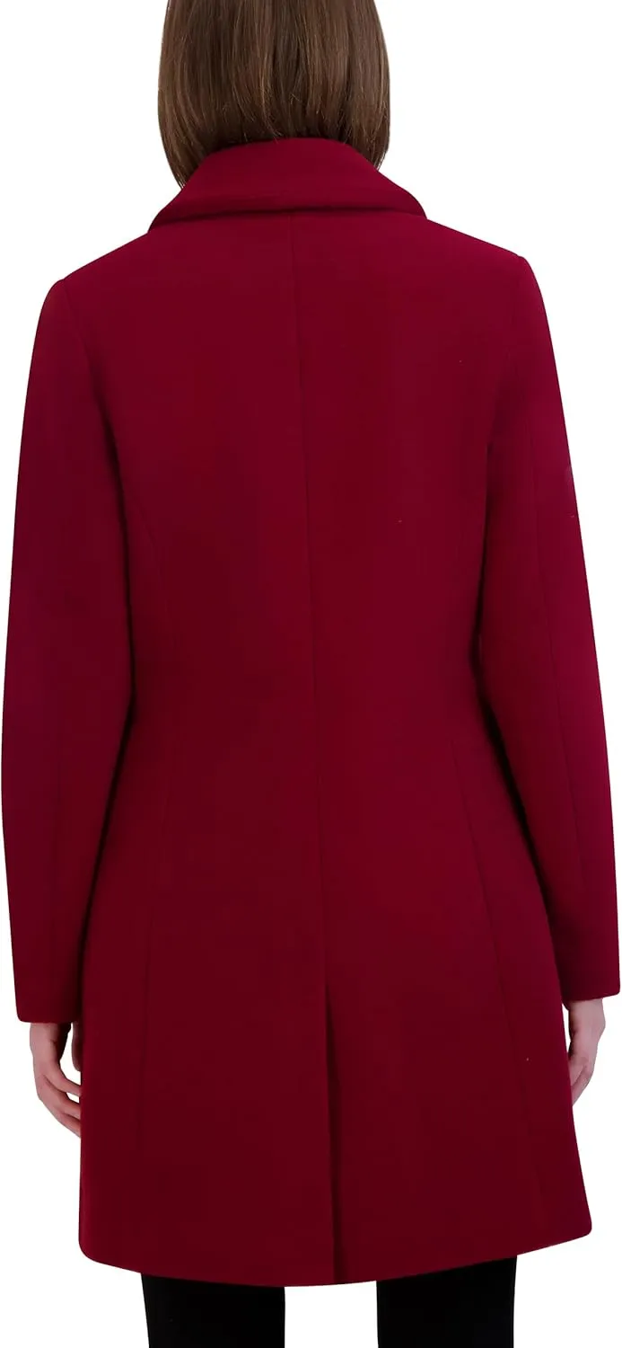 Laundry by Shelli Segal Women's Faux Wool Coat with Notch Collar