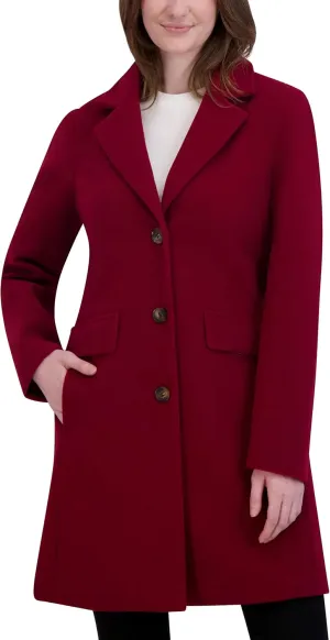 Laundry by Shelli Segal Women's Faux Wool Coat with Notch Collar