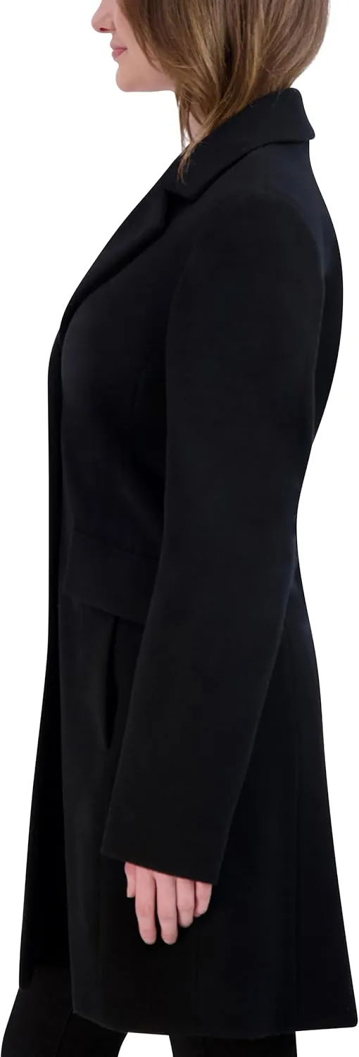 Laundry by Shelli Segal Women's Faux Wool Coat with Notch Collar