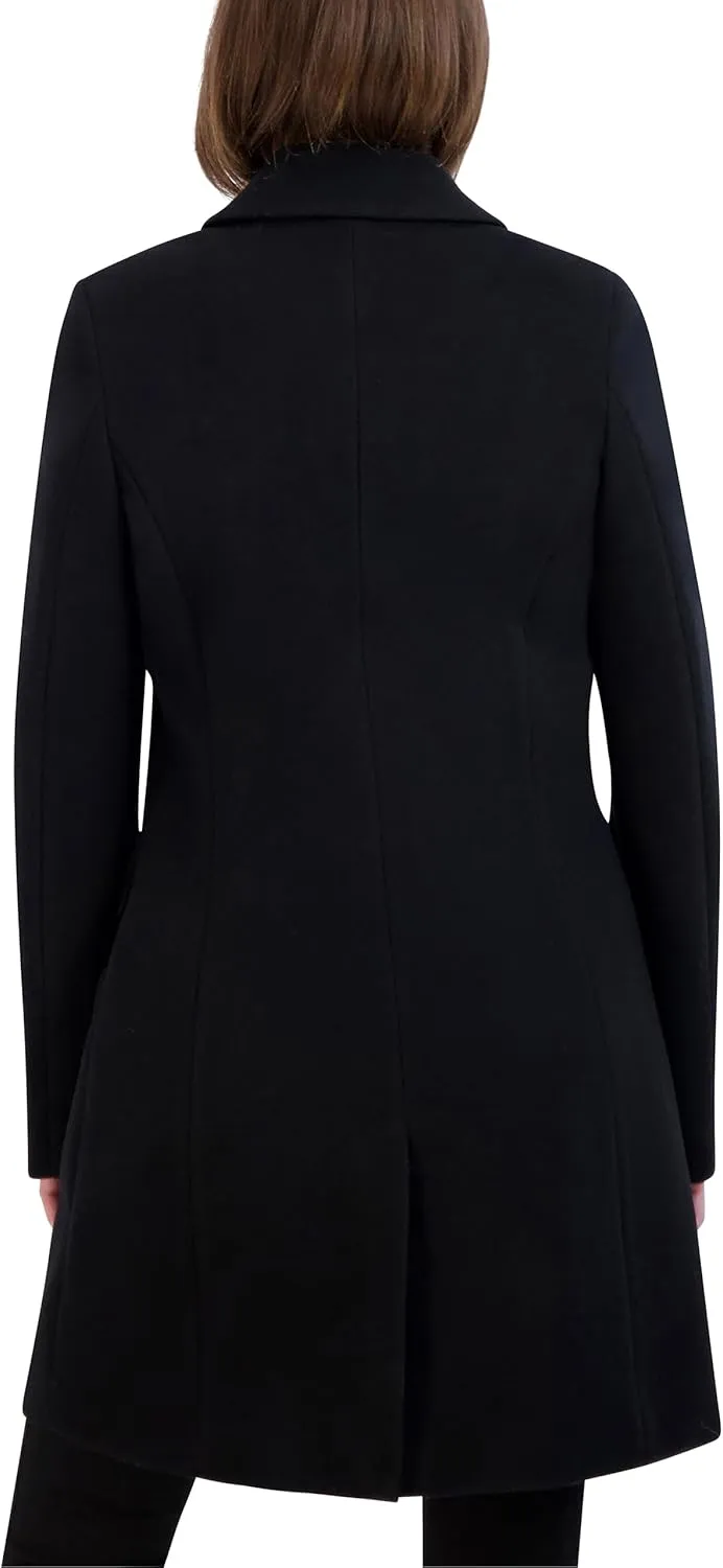 Laundry by Shelli Segal Women's Faux Wool Coat with Notch Collar