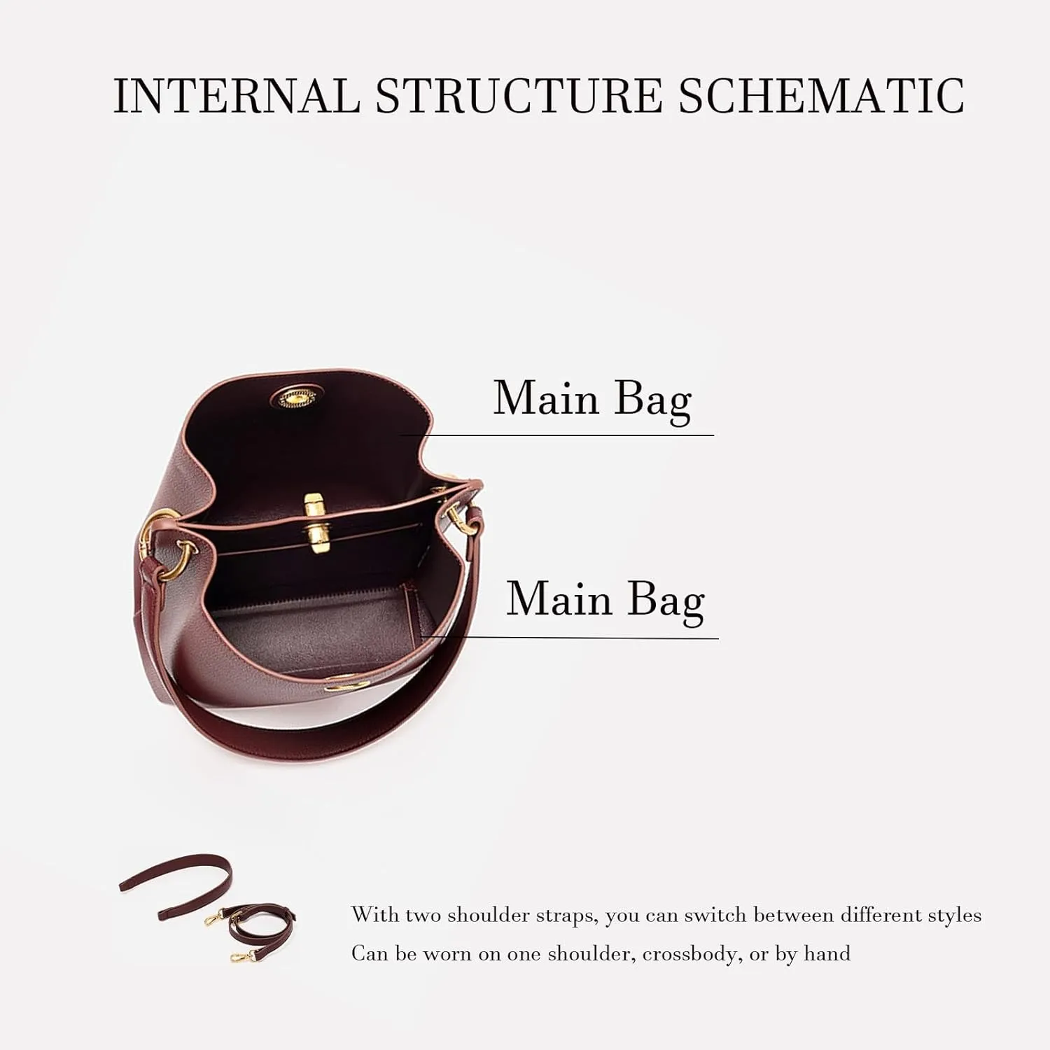 Leather Bucket Bag,Large Top Handle Crossbody Handbags and Purses
