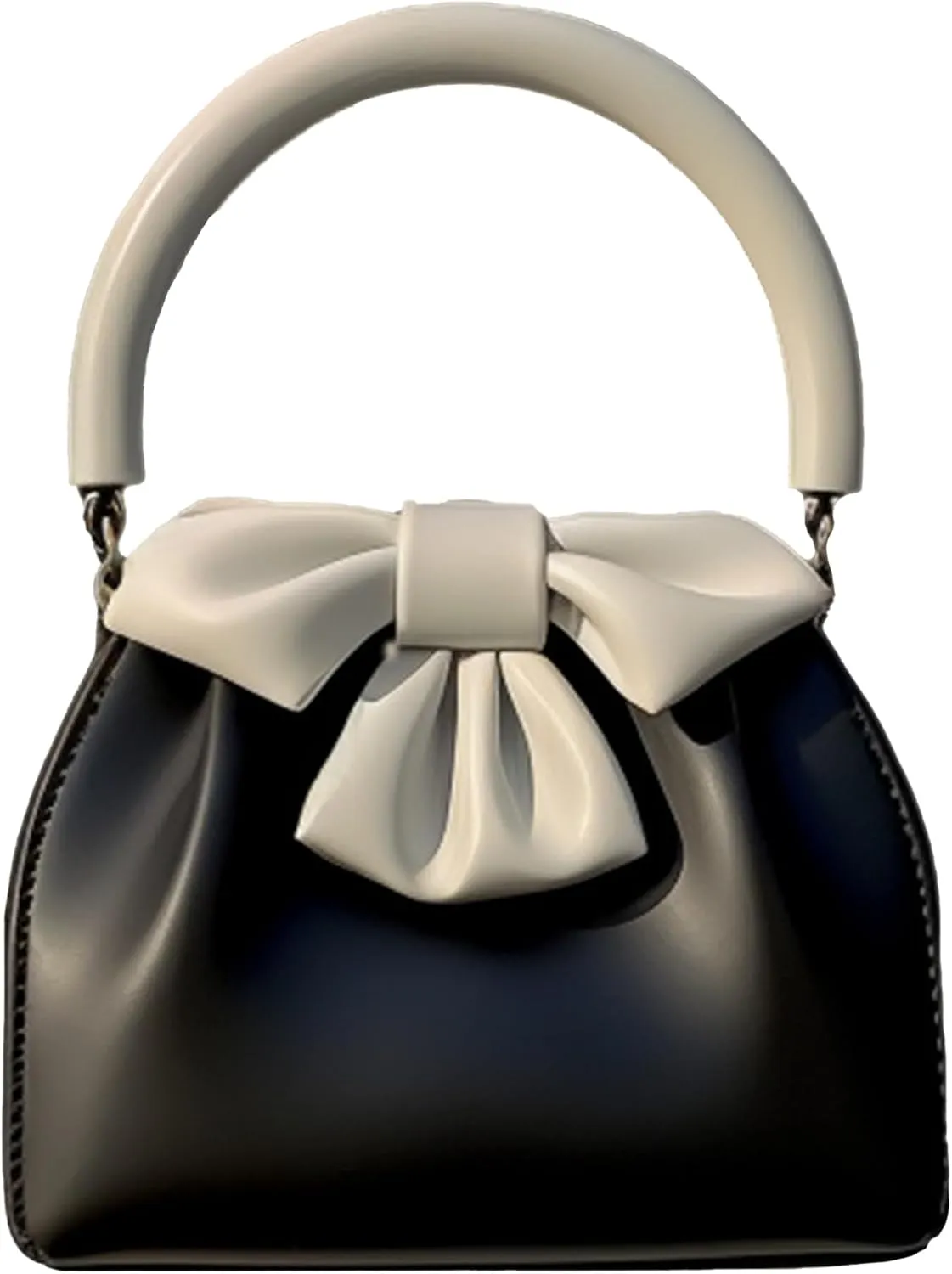 Leather Bucket Tote, Women's Top Handle Bag, Leather bow bag