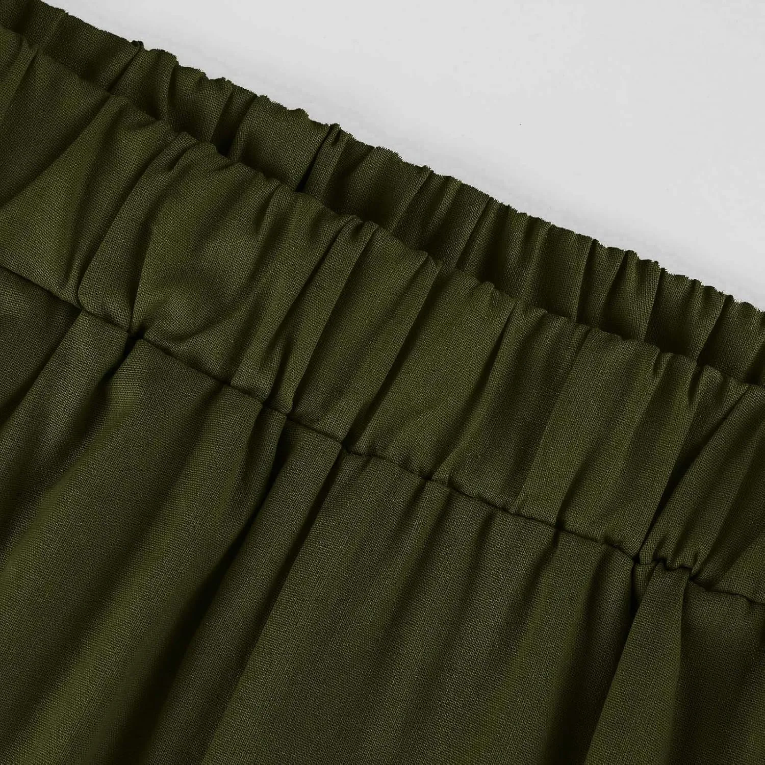 Linen Cropped Pants for Women Cotton High Waisted Wide Leg Pants Casual Summer Plus Size Beach Capris with Pockets