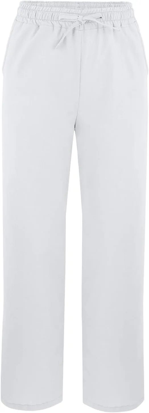 Linen Pants for Women 2025 Summer High Waist Elastic Straight Leg Lounge Pant Casual Loose Lightweight Beach Trousers