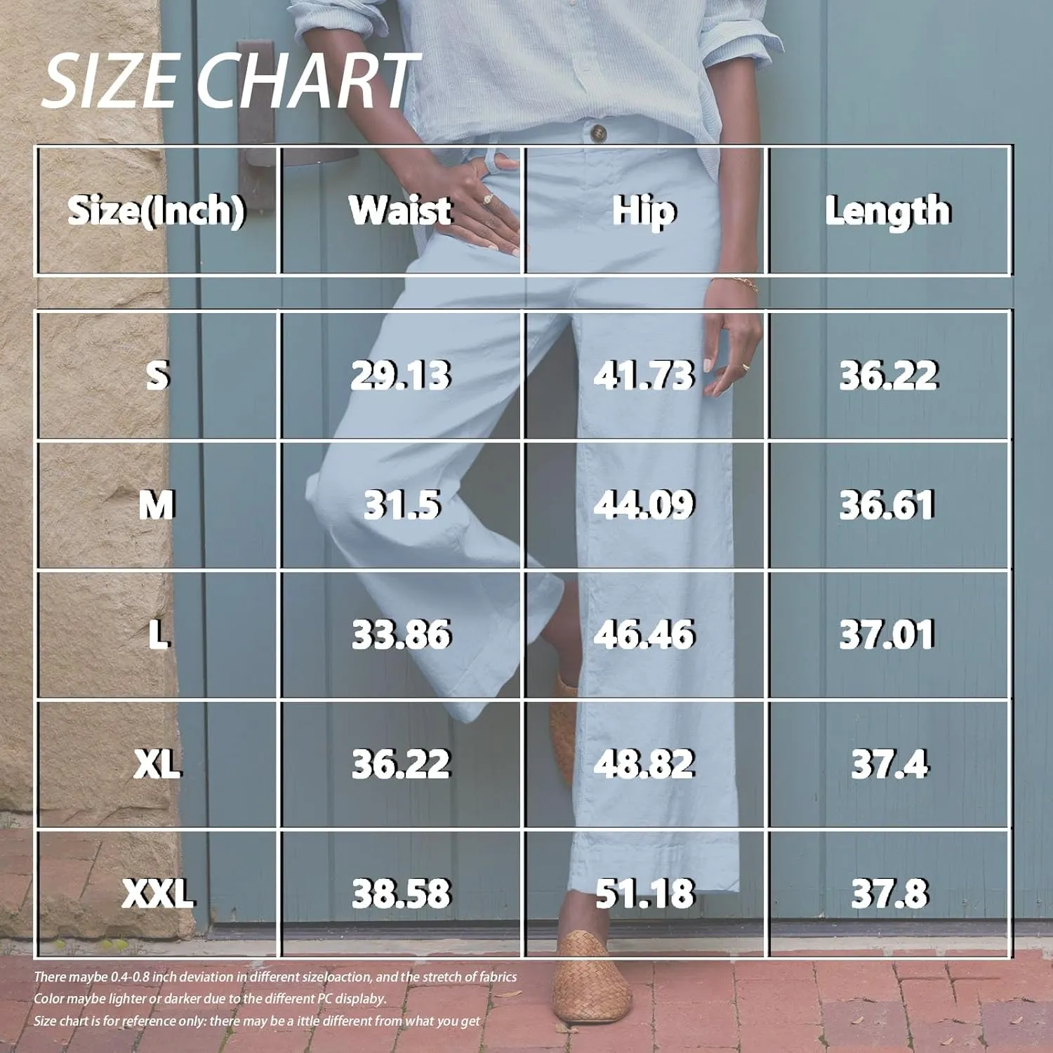 Linen Wide Leg Pants for Women Elastic High Waisted Crop Palazzo Pants Summer Business Casual Work Slacks with Pocket