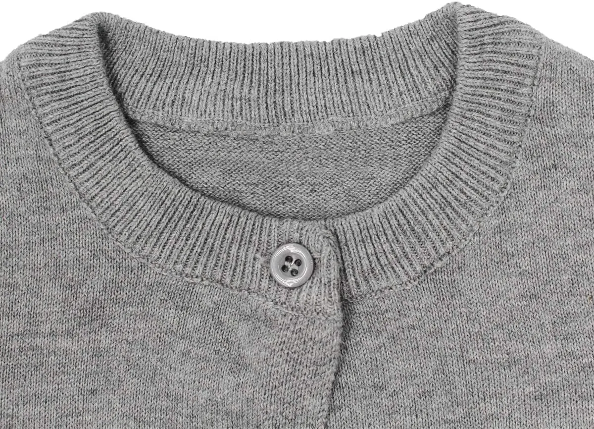 Little Girl Knit Cardigan Sweater - Toddler Button Down School Uniforms Cardigan