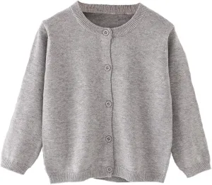 Little Girl Knit Cardigan Sweater - Toddler Button Down School Uniforms Cardigan