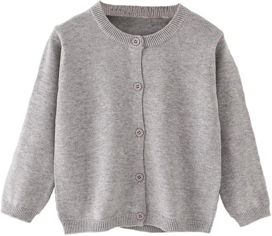 Little Girl Knit Cardigan Sweater - Toddler Button Down School Uniforms Cardigan