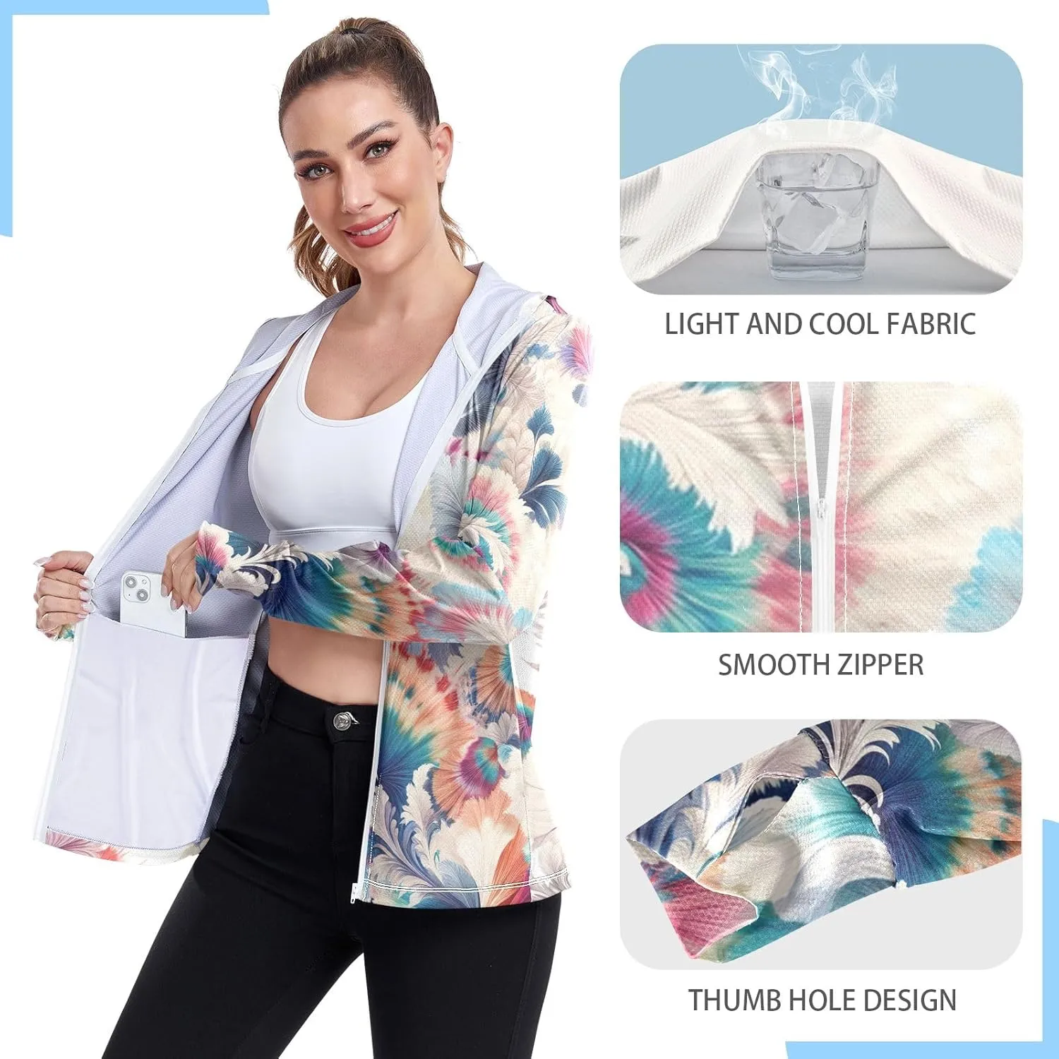 Lotus Womens UPF Hoodie UPF 50  UV Sun Protection Clothing Women's Hoodie Rash Guard