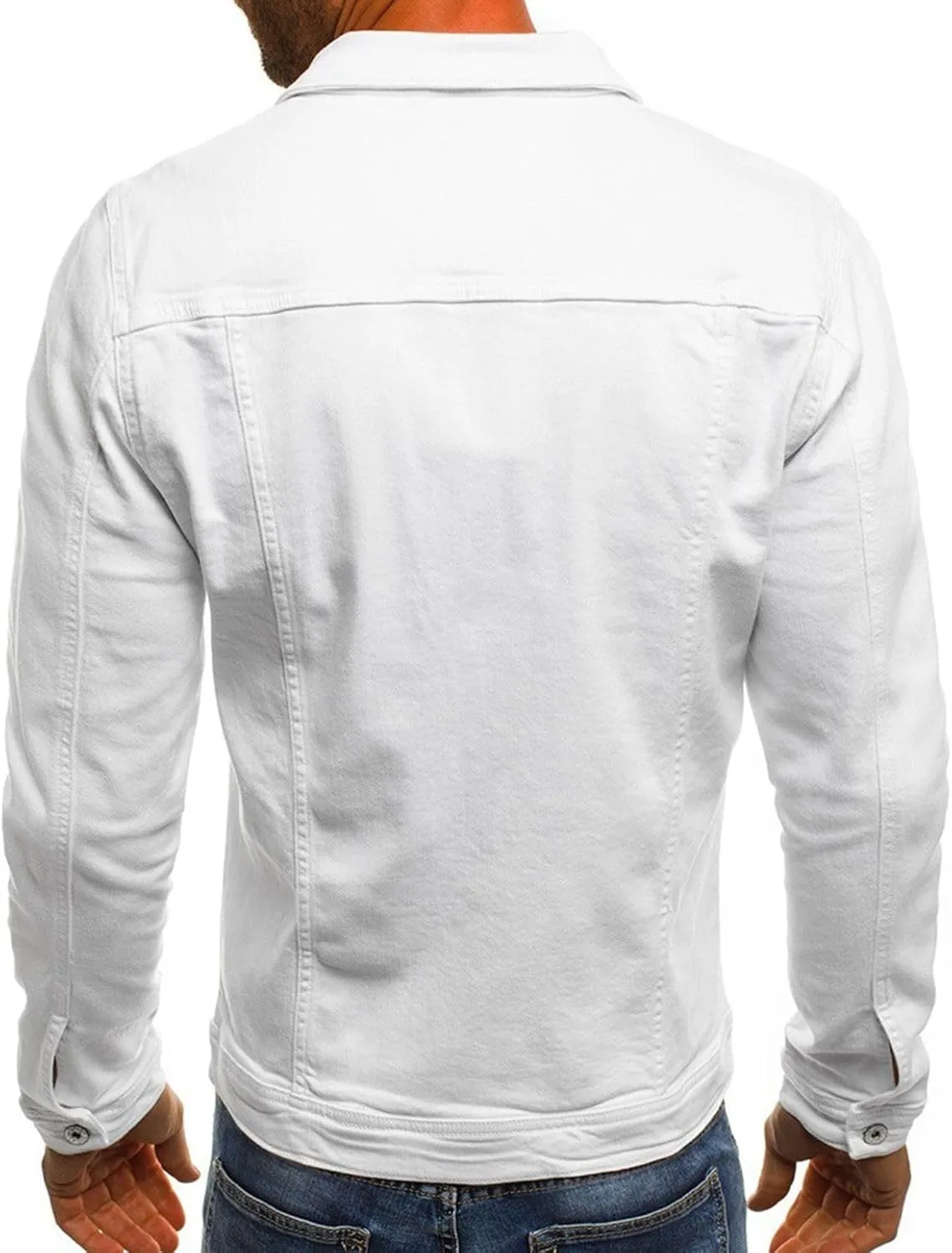 Lu's Chic Men's Shirt Jacket Soft Trucker Long Sleeve Cotton Shacket Fall Classic Button Casual Western