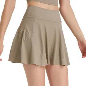 Lu's Chic Women's High Waisted Scooter Cute Skort Skirt Running Stretch Athletic Elastic Waist Soft Summer Culottes