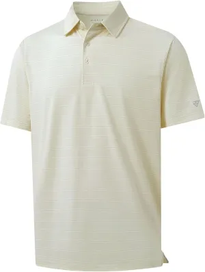 M MAELREG Mens Polo Shirts Short Sleeve Stripe Heather Dry Fit Polo Shirts for Men Moisture Wicking Mens Golf Shirt