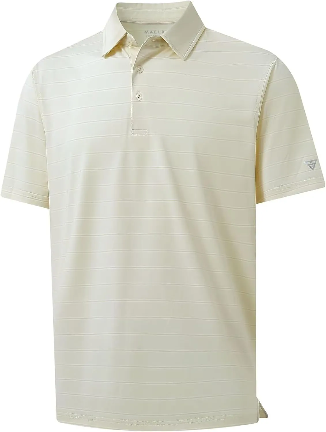 M MAELREG Mens Polo Shirts Short Sleeve Stripe Heather Dry Fit Polo Shirts for Men Moisture Wicking Mens Golf Shirt