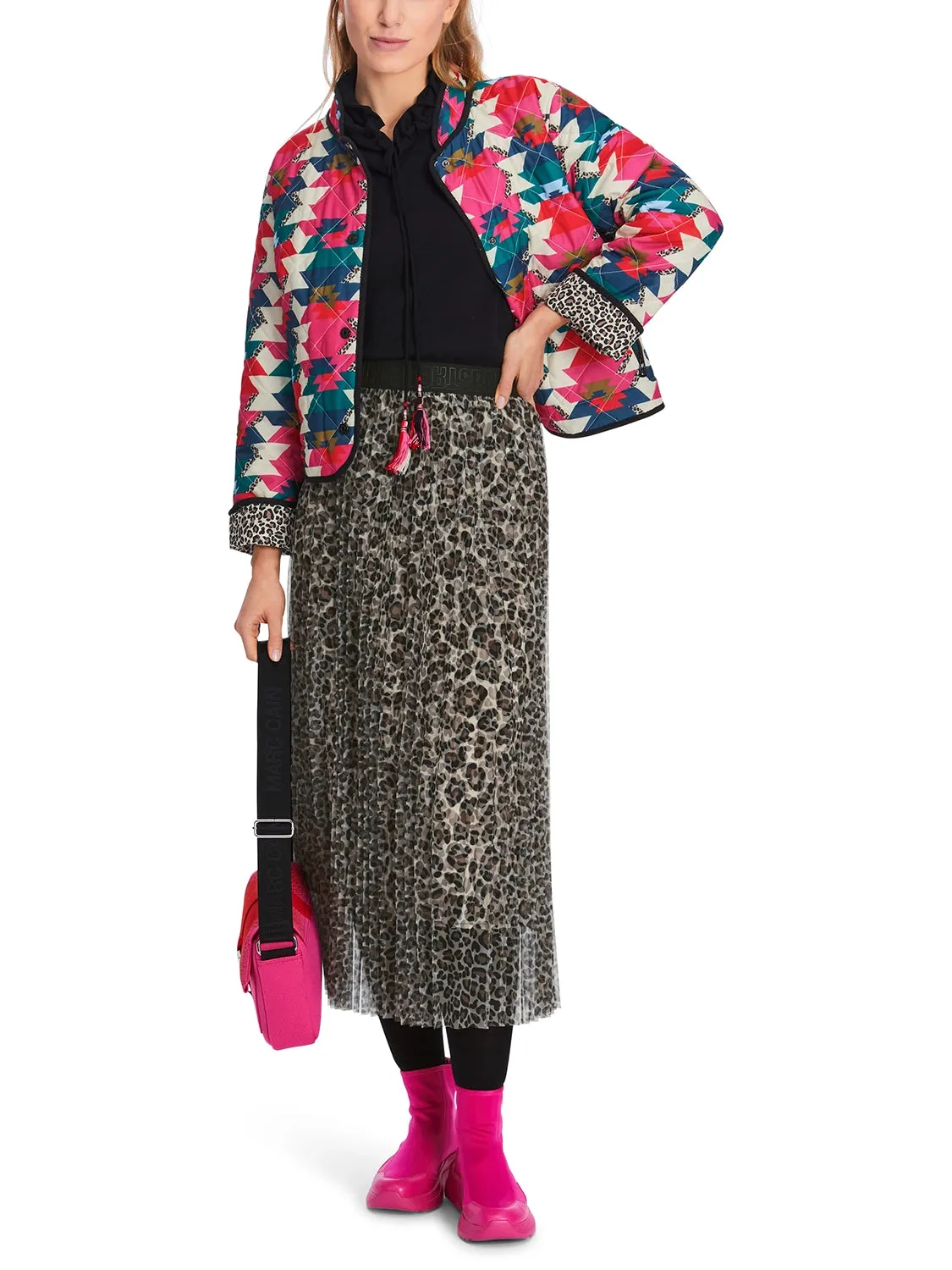MarcCain Reversible quilted jacket with print XS 31.05 W29