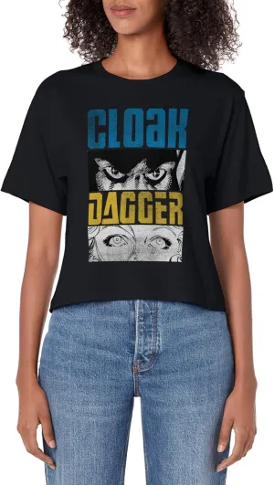 Marvel Cloak Dagger Face Close Up Panels Women's Crop Top