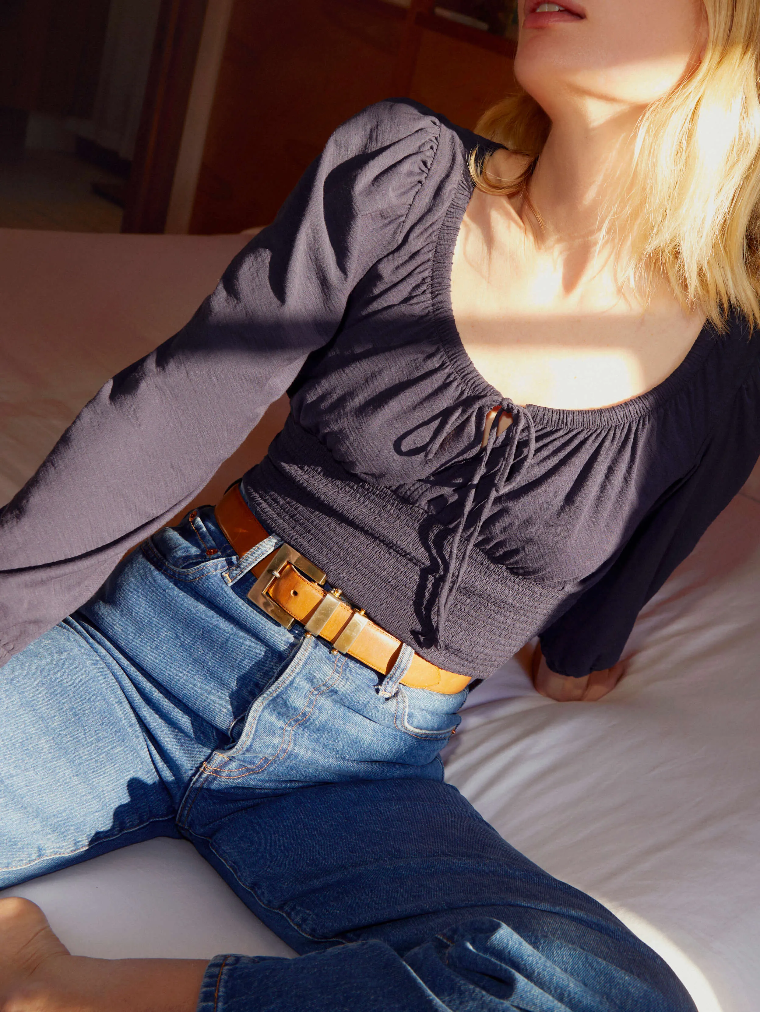 Mavis Smocked Peasant Tee