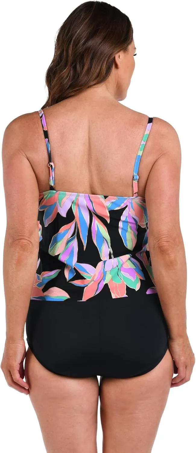 Maxine of Hollywood Women's 2-Tiered Ruffle Tankini Swimsuit Top