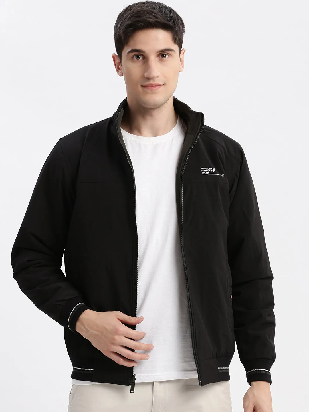 Men Olive Rapid-Dry Reversible Bomber Jacket