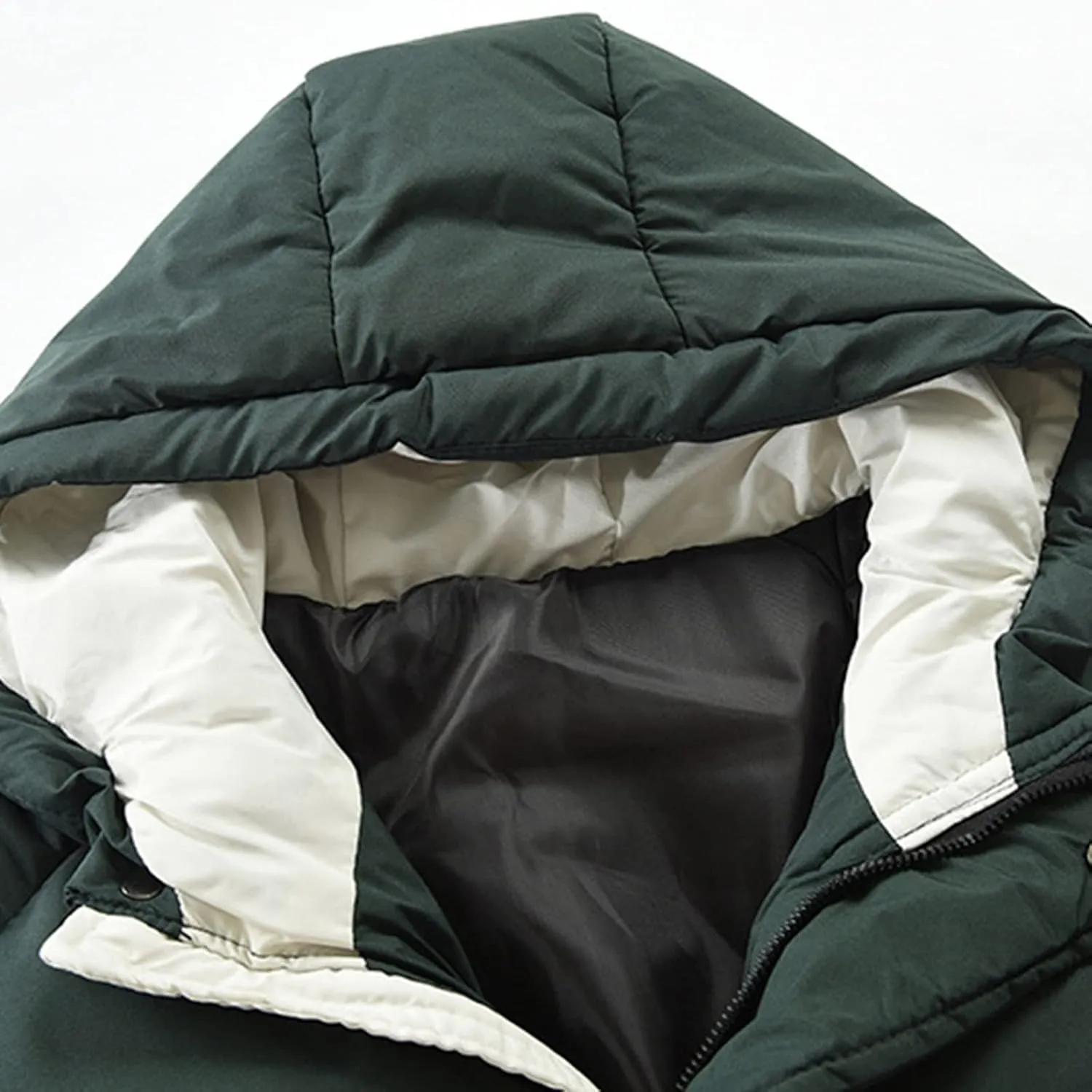 Mens Autumn And Winter Fashion Casual Solid Color Padded Warm Cotton Coat Cotton Padded Jacket plus Size for Men