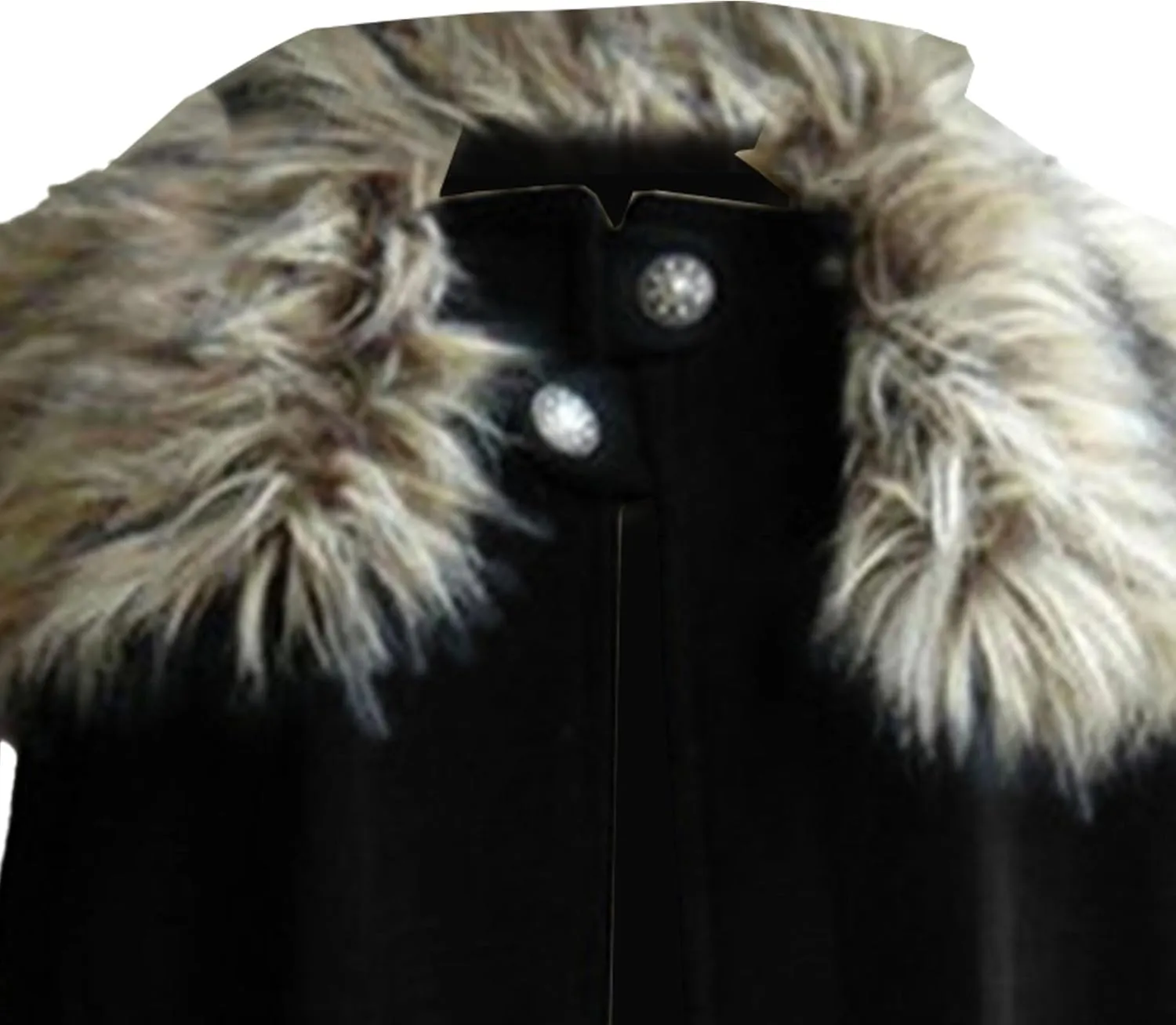 Mens Classic Fur Shoulder Cape Wool Faux Fur Collar Long Coat Fur Cloak Medieval King Cape Costume
