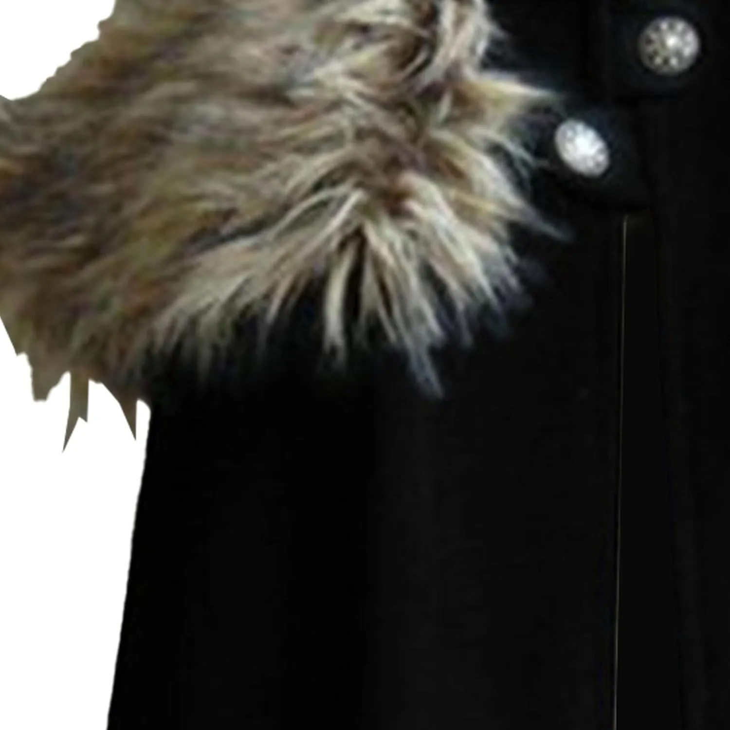 Mens Classic Fur Shoulder Cape Wool Faux Fur Collar Long Coat Fur Cloak Medieval King Cape Costume