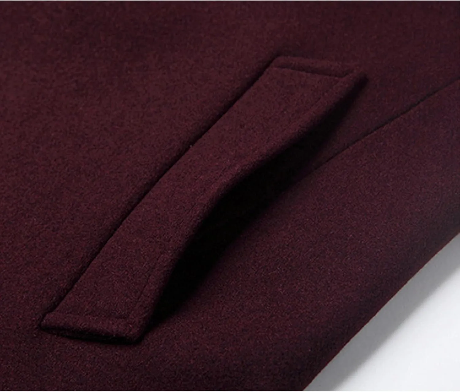 Men's Classic Notched Collar Single Breasted Wool Blend Pea Coat Long Trench Coat Casual Cotton Blend Peacoat
