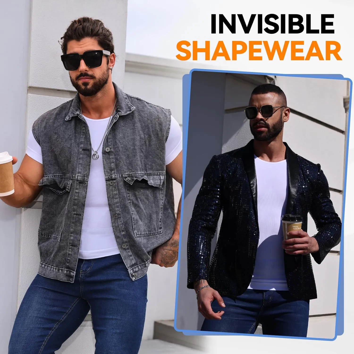 Mens Compression Shirt Body Shaper Slimming Undershirt Gynecomastia Abdomen Tummy Control Shapewear Tank Top Vest