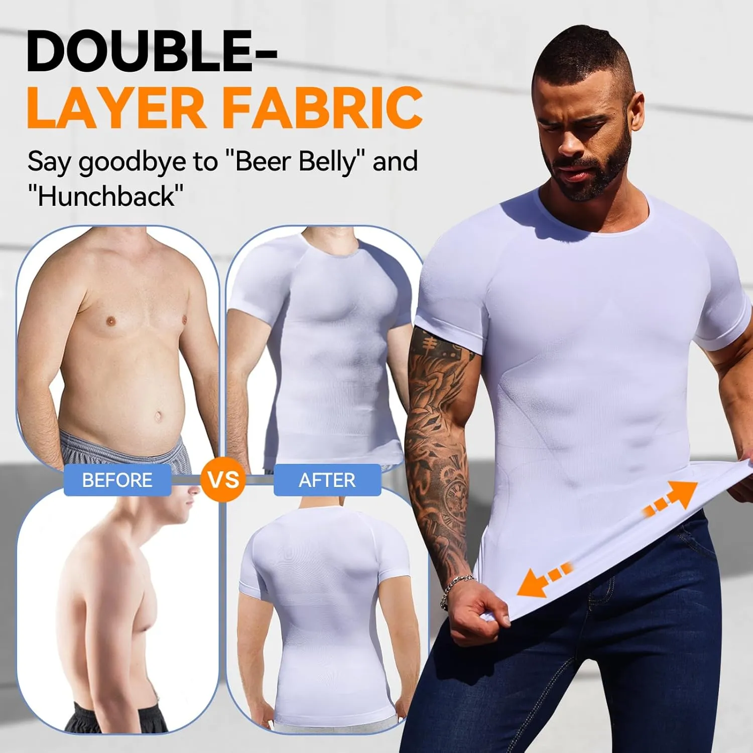 Mens Compression Shirt Body Shaper Slimming Undershirt Gynecomastia Abdomen Tummy Control Shapewear Tank Top Vest